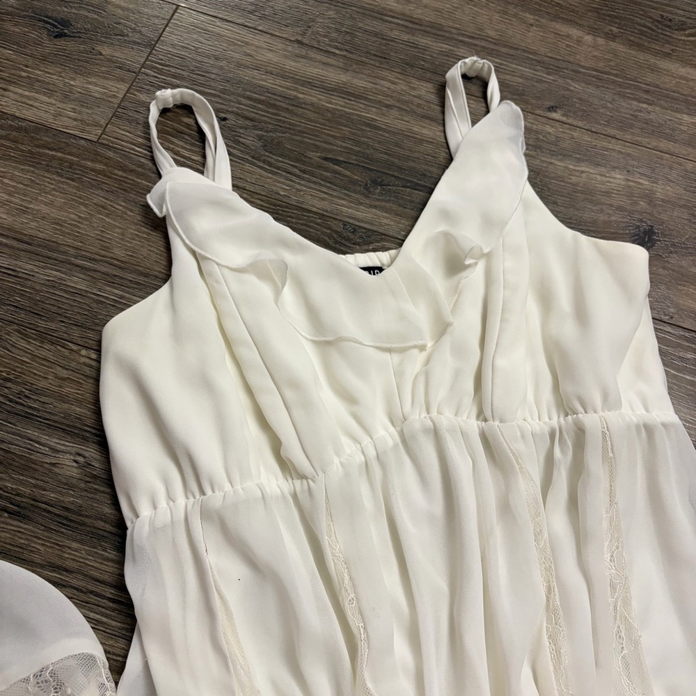 Torrid Chiffon & Lace Panel Romantic Maxi Dress 1X (Ivory/White) Size 1X (1) - Picture 2 of 8